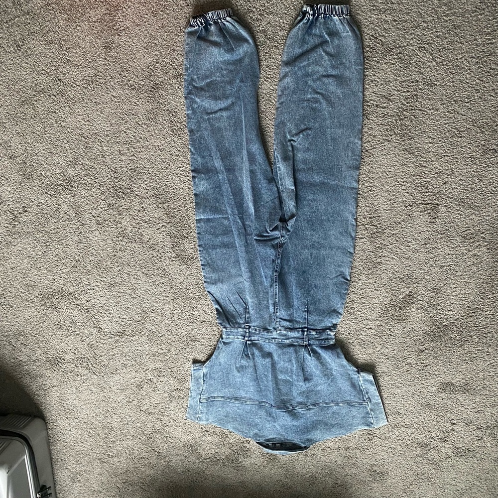 Fashion Nova Light Blue Denim Overalls - Picture 12 of 15